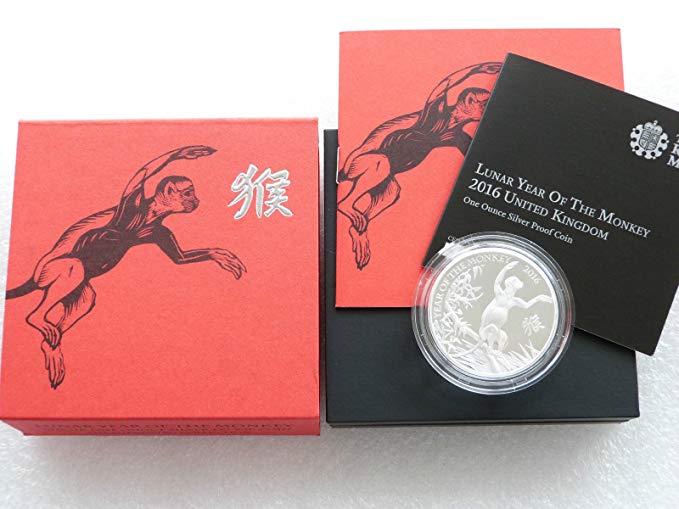 Lunar Year of the Monkey 2016 UK One Ounce Silver Proof Coin