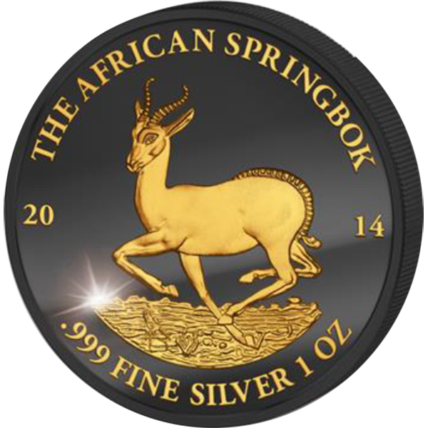 Gabon 2014 1000 Franks Golden Enigma Edition 2014 - Springbok BU Silver Coin
