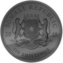 Somalia 2015 100 Shillings Elephant Golden Enigma Edition 2015 BU Silver Coin
